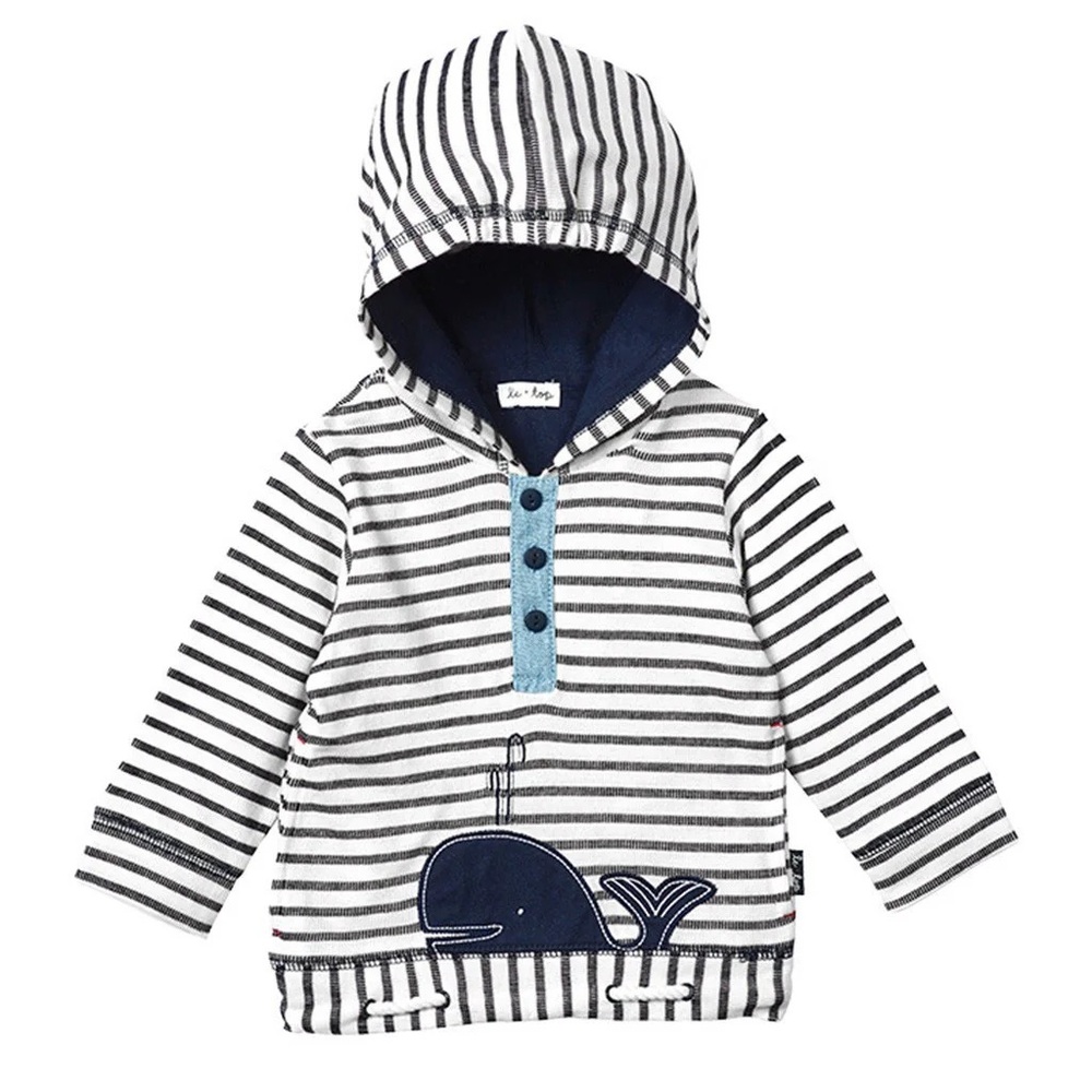 Le Top striped pullover whale hoodie